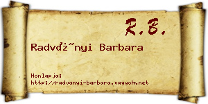 Radványi Barbara névjegykártya