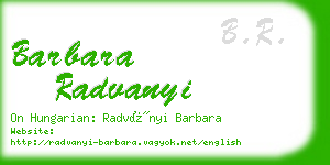 barbara radvanyi business card